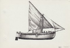 133-Gaeta con forcole esterne - da modellino del Museo del Mare di Trieste